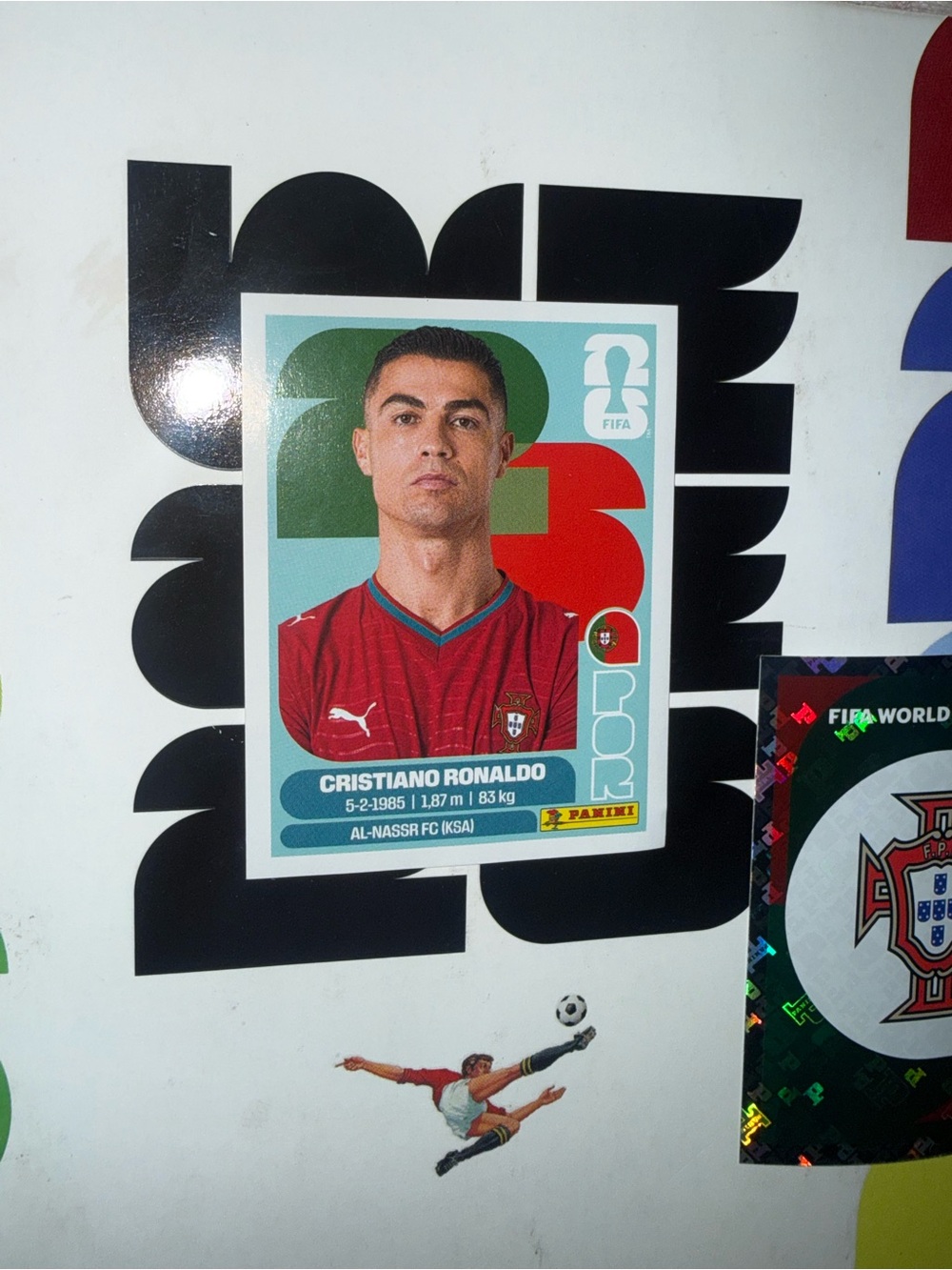 Panini Cristiano Ronaldo Sticker - Red Jersey